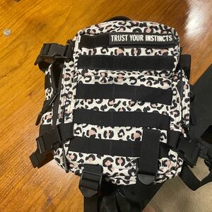 Wolfpak Leopard Print 9LBackpack with Trust Your Instincts Patch